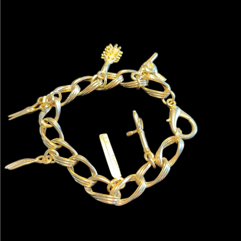 Chic Gold Hair Stylish 6 Charm Bracelet 109